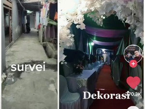 Viral Pernikahan dengan Dekorasi Mewah di Gang Sempit Bekasi