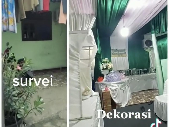 tiktok Viral di Bekasi, dekorasi pernikahan di gang sempit