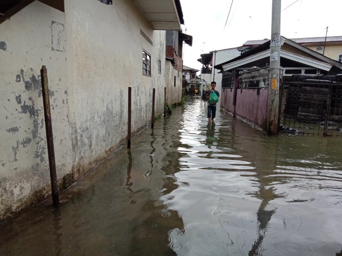 Banjir di Gang Merdeka, Medan Maimun (Ahmad Arfah-detikcom)