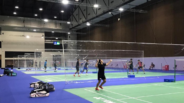 Tim Bulutangkis Indonesia berlatih di Bangkok, Thailand.