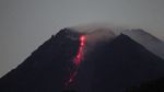 Penampakan Lava Pijar yang Dimuntahkan Gunung Merapi