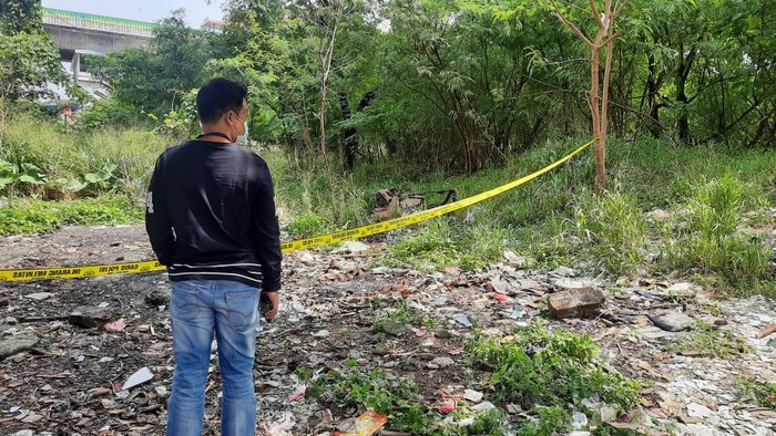 Lokasi penemuan mayat pria terbakar di Ulujami, Pesanggrahan, Jaksel