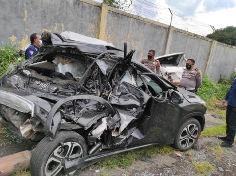 Penampakan mobil Chacha Sherly di Polres Semarang, Rabu (6/1/2021).