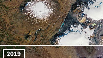 Gletser Okjökull di Islandia. Foto: NASA via Bored Panda