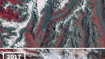 Selandia Baru memiliki lebih dari 3.000 gletser, sebagian besar berada di Pegunungan Alpen Selatan di Pulau Selatan. Gletser telah menyusut sejak 1890. Foto: NASA via Bored Panda