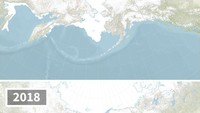 Lapisan es di Laut Bering yang semakin kecil.