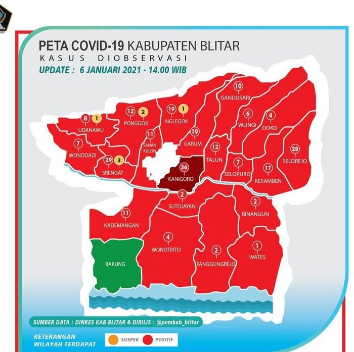 Kabupaten Blitar kembali jadi zona merah COVID-19. Warga dilarang menggelar hajatan.