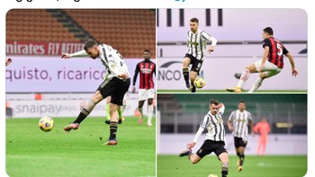 Aaron Ramsey pun mencuit kemenangan besar di pertandingan besar. Foto: Twitter