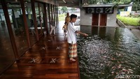 Masjid yang dibangun oleh pihak Jakpro di kawasan TIM ini memiliki desain yang unik karena memiliki kolam ikan gurame yang tepat berada di samping lantai masjid.   