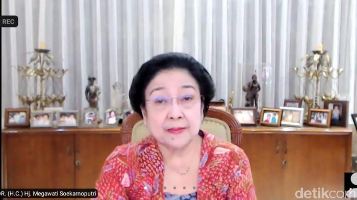 Screenshot Ketum PDIP Megawati Soekarnoputri melalui aplikasi Zoom  (Dok. Istimewa).