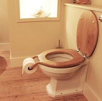 Kalau yang satu ini sebenarnya idenya cukup kreatif sih. Mungkin maksudnya biar mudah kalau mau ambil tisu sehabis buang air. Tapi kan kalau letaknya di situ bisa-bisa tisunya kecipratan dan udah kotor duluan sebelum dipakai. Foto: henryfranks.net