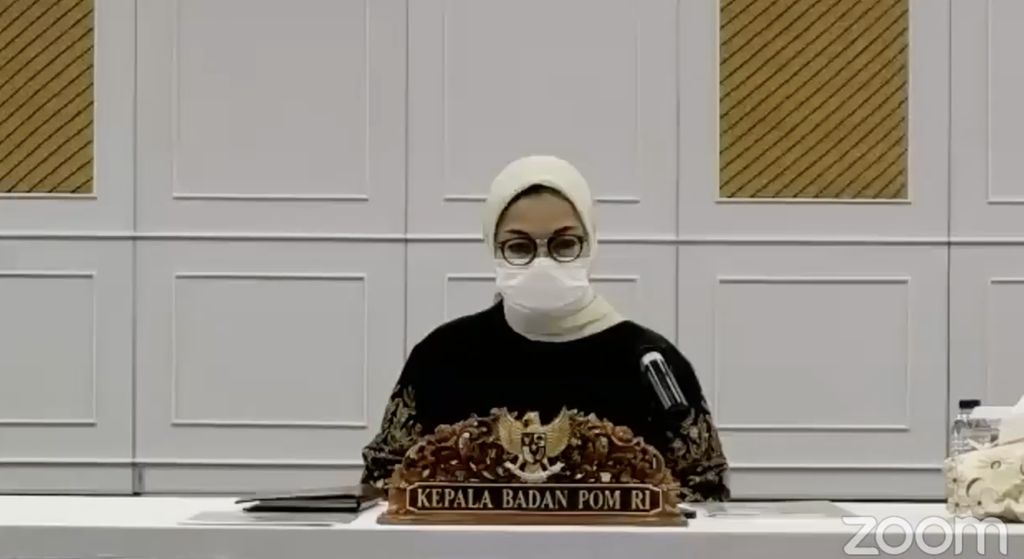 Kepala BPOM Penny K. Lukito (Tangkapan Layar Youtube BPOM)