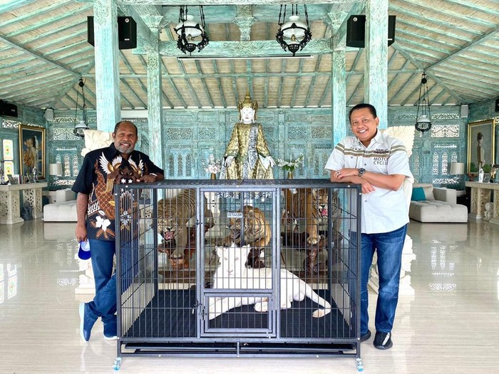 Ketua MPR Bamsoet menerima Ketua Harian Panitia Besar Pekan Olahraga Nasional XX 2021 sekaligus Wakil Ketua DPR Provinsi Papua dari Fraksi Demokrat di Bali.