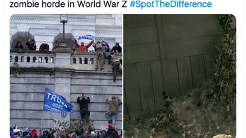 Atau adegan serbuan zombie di film World War Z. Foto: istimewa