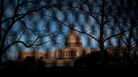 Pagar besi dipasang di sekitar halaman Gedung Capitol, pagar ini tetap ada sampai pelantikan Joe Biden dan Kamala Harris. Brendan Smialowski / AFP