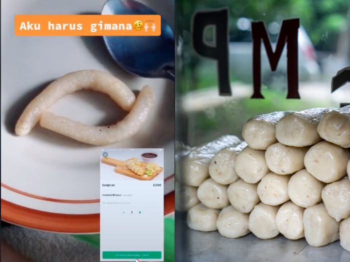 Pempek lenjer Tak Sesuai Ekspektasi, Pesan Pempek Lenjer via Ojol Ukurannya Super Mini