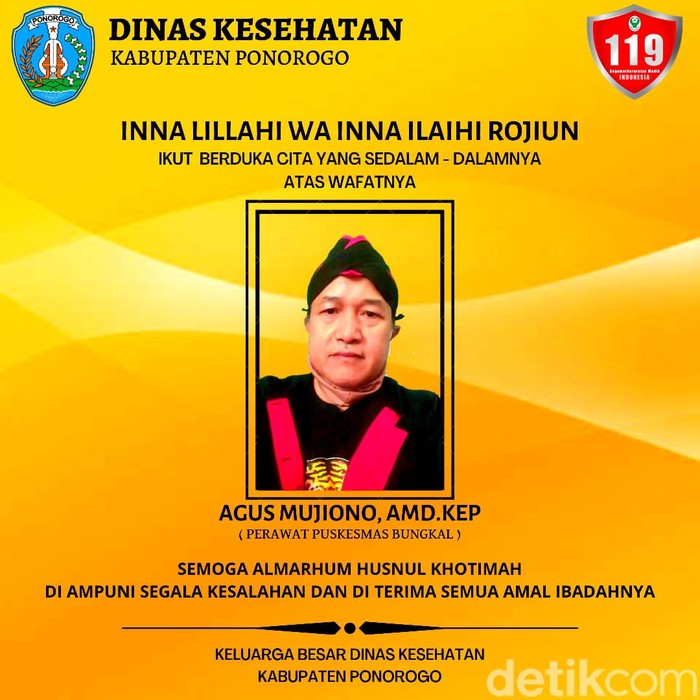 Satu Perawat Puskesmas di Ponorogo Meninggal Karena COVID-19