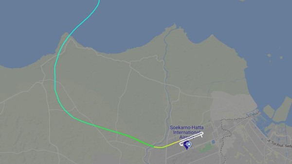 Jejak FlightRadar Sriwijaya Air SJ182 Jakarta Pontianak (Screenshot FlightRadar)