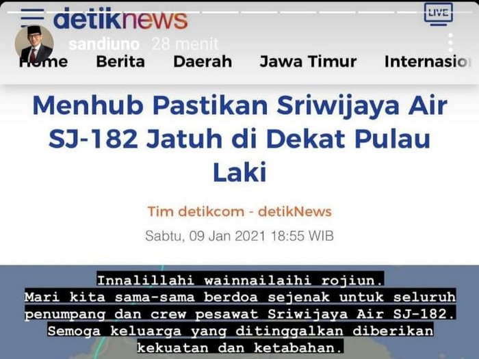 Menparekraf Sandiaga Salahuddin Uno