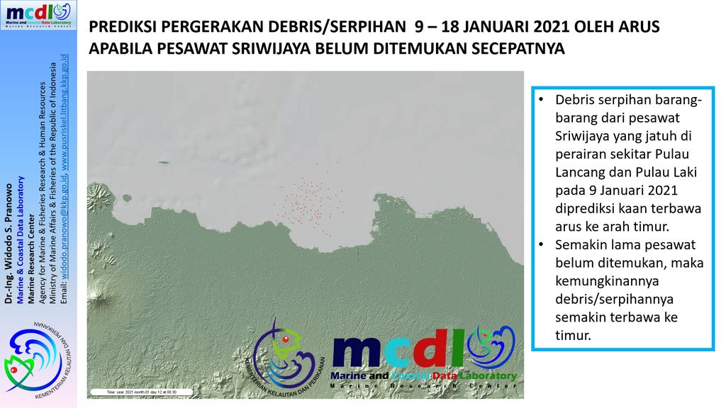 Arus laut di lokasi jatuhnya pesawat Sriwijaya Air