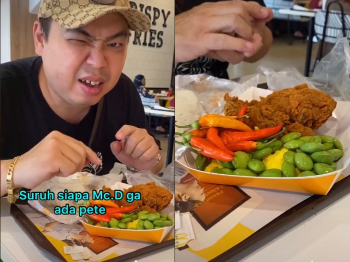 Bawa pete dan cabe rawit dari rumah Indonesia Banget, Pria Ini Bawa Pete dan Cabe Rawit saat Makan di McD