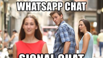 Pengguna WhatsApp melirik layanan lain yakni Signal. Foto: Twitter