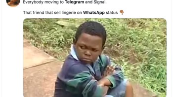 User WhatsApp yang biasa berjualan di status jadi manyun karena banyak yang pindah. Foto: istimewa