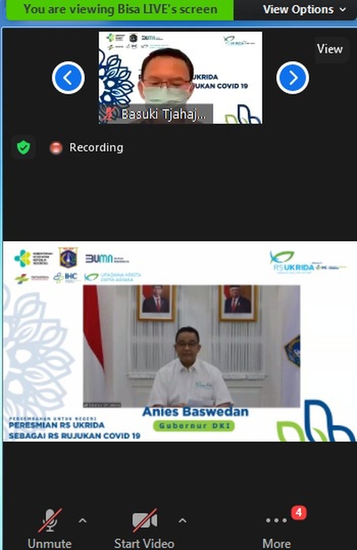 Peresmian virtual RS Ukrida jadi RS rujukan COVID-19