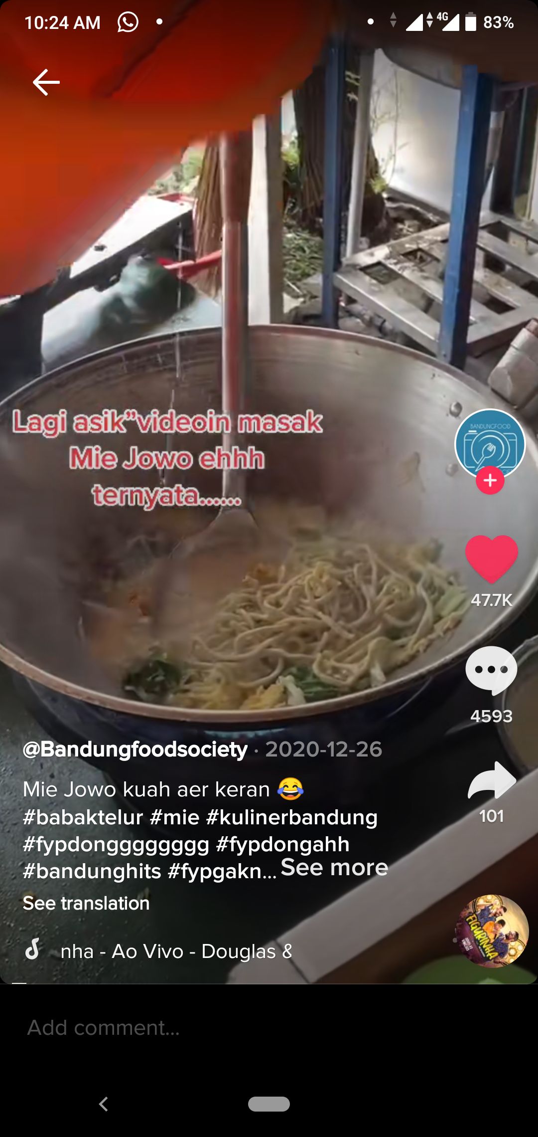 Rekam Penjual Mie Jowo Masak Pakai Air Mentah, Wanita Ini Banjir Kritik
