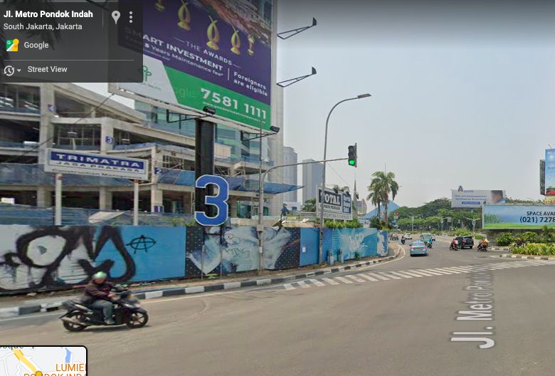 Traffic Light di Jl Metro Pondok Indah arah Jl Margaguna Raya, Maret 2020. (Google Maps, Street View)