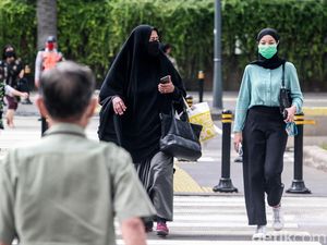 Suasana Thamrin di Hari Kedua PSBB Ketat