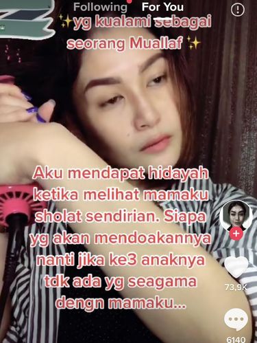 tiktok Viral wanita yang memutuskan untuk menjadi mualaf