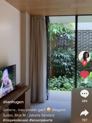 Konten kreator  Ian Hugen mengulas harga kamar kos harga Rp 21 juta per bulan