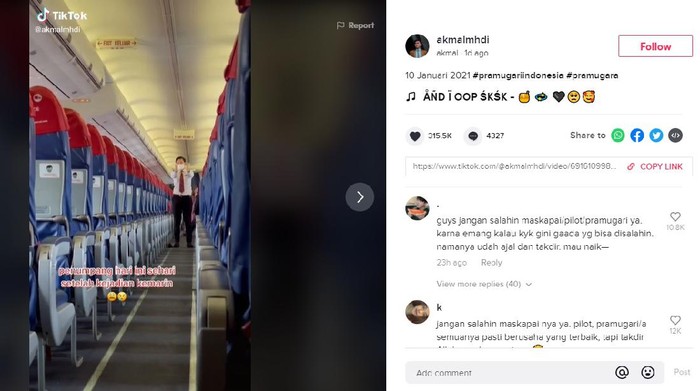 Video pesawat sepi sehari usai tragedi Sriwijaya Air SJ 182.