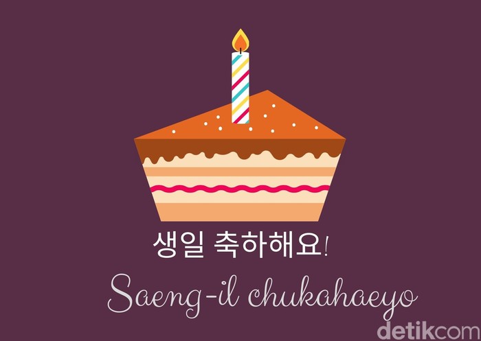 Ucapan selamat ulang tahun dalam bahasa Korea Selatan. Foto: Dok. Wolipop