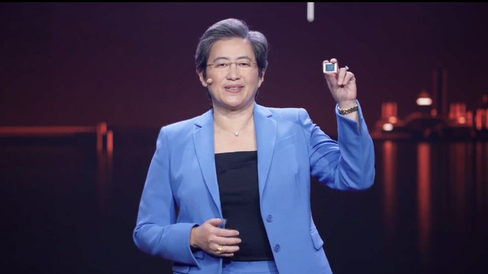 CEO AMD Lisa Su saat memperkenalkan AMD Ryzen 5000 mobile.