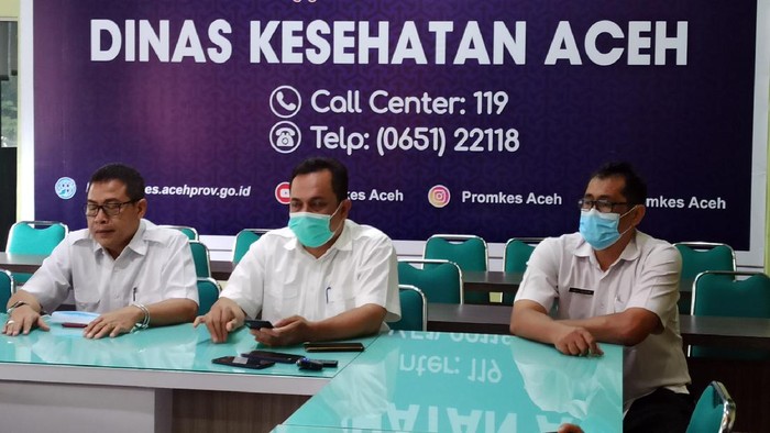 Konferensi pers di Dinas Kesehatan Aceh (Agus Setyadi-detikcom)