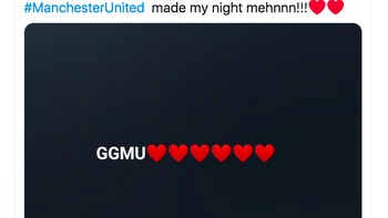 GGMU atau glory glory Manchester United pun disuarakan para pendukung di media sosial. Foto: Twitter