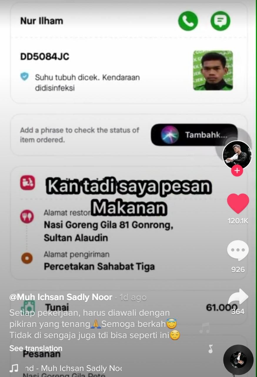 Ojol Terharu Diberi Rp 200 Ribu karena Dedikasinya Antar Makanan