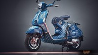 Baru-baru ini perusahaan tuning mobil ternama di Rusia, Goldwingfetish, resmi memperkenalkan Vespa 946 Louis Vuitton. Foto: Dok. Goldwingfetish
