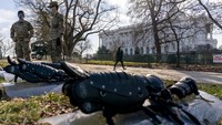 Sudah ada 6.200 pasukan yang ditempatkan di Washington, dan total 10.000 personel direncanakan pada akhir pekan mendatang. AP Photo/Andrew Harnik.