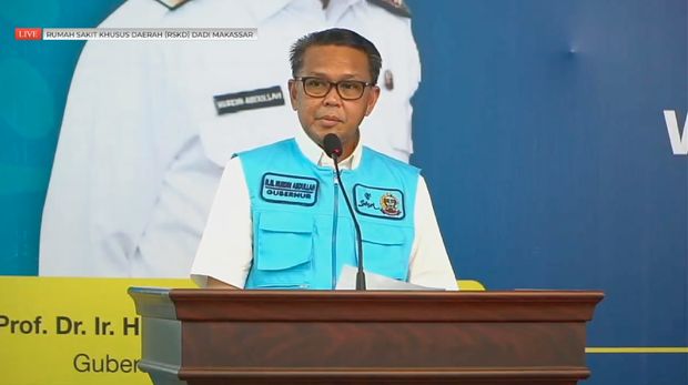 Gubernur Sulsel Nurdin Abdullah saat sambutan di acara vaksinasi Sulsel (dok. Istimewa).