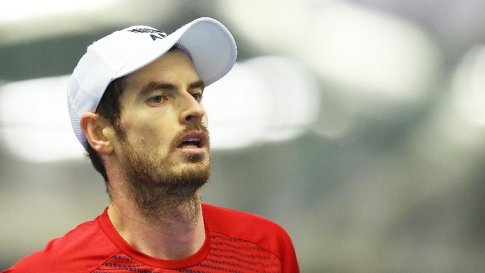 LONDON, ENGLAND - DECEMBER 22: Andy Murray looks on during their round robin match against Cameron Norrie during Day Three of the Battle of the Brits Premier League of Tennis at the National Tennis Centre on December 22, 2020 in London, England. (Photo by Julian Finney/Getty Images for LTA)
