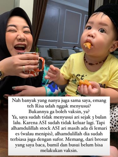 Risa Saraswati dapat suntikan vaksin Corona
