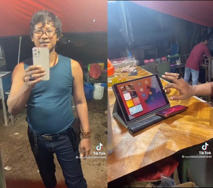 Sultan! Penjual Pecel Lele Ini Pamer Gadget Mewah Puluhan Juta