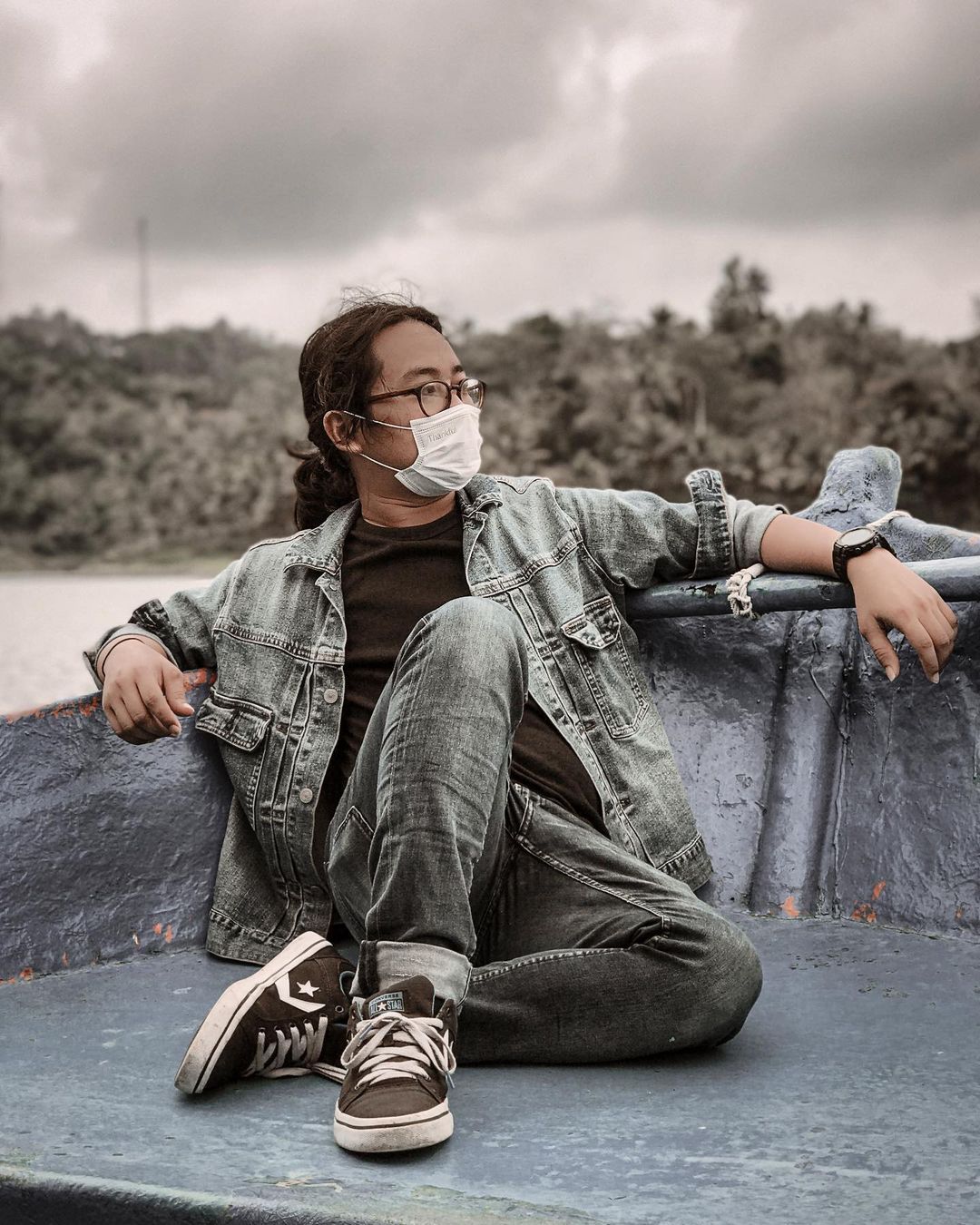 Banu, pria yang berambut gondrong korban begal payudara