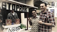 Begini keseruan penjual ketoprak saat dagangannya dibeli oleh Ahok. Foto: Instagram @basukibtp & @puputnastitidevi
