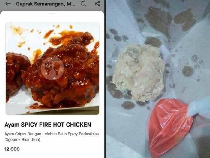 Pesan Ayam Goreng Pedas yang Tidak Sesuai Ekspektasi