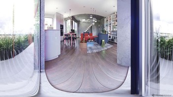 Ini pandangan mata bunglon ketika melihat ruangan. Untuk melihat karya lain bisa mengunjungi laman HomeAdvisor di sini. Foto: HomeAdvisor