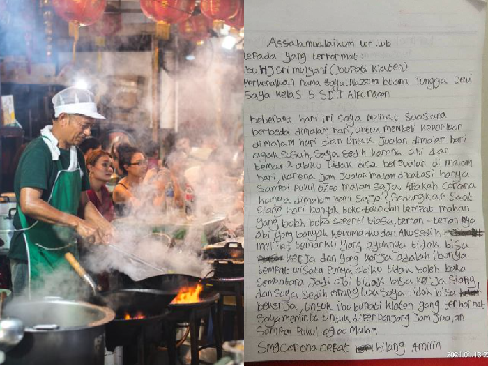 Orangtua Tak Bisa Jualan karena PPKM, Bocah Kelas 5 SD Surati Bupati Klaten